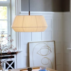 Hanglamp Dicte, handgebonden, Ø 53 cm, amber