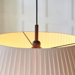 Hanglamp Dicte, handgebonden, Ø 53 cm, amber