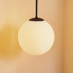 Hanglamp Dione, 1-lamp, wit/zwart 30 cm