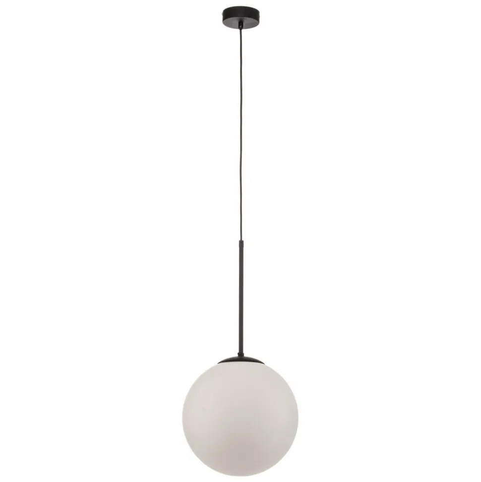Hanglamp Dione, 1-lamp, wit/zwart 30 cm