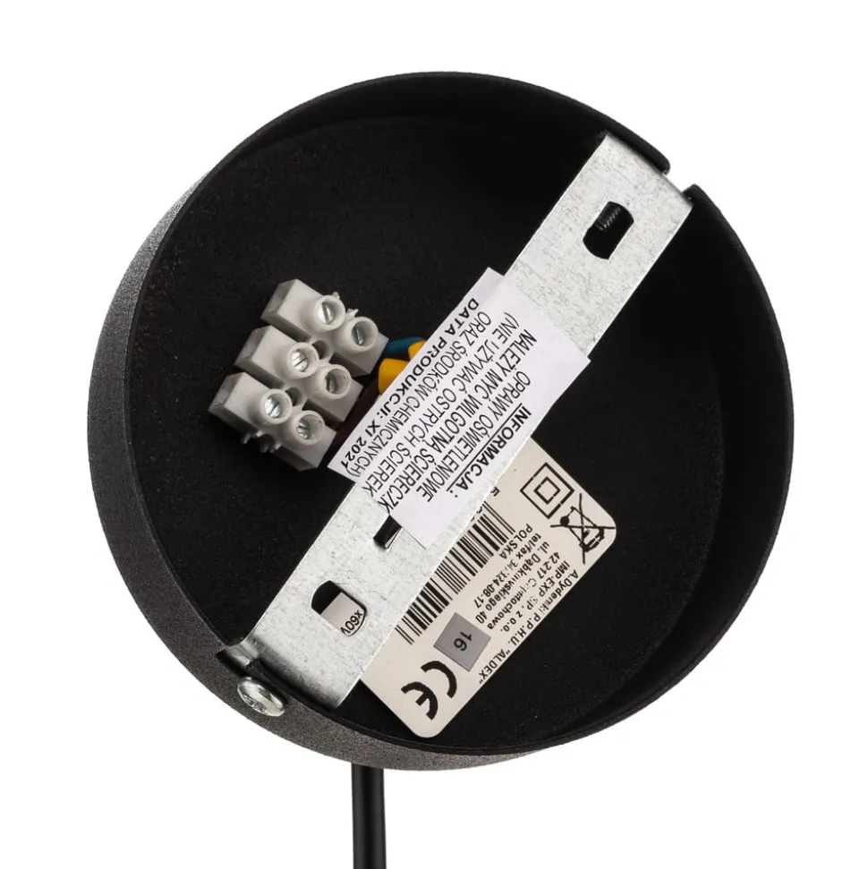 Hanglamp Dione, 1-lamp, wit/zwart 30 cm