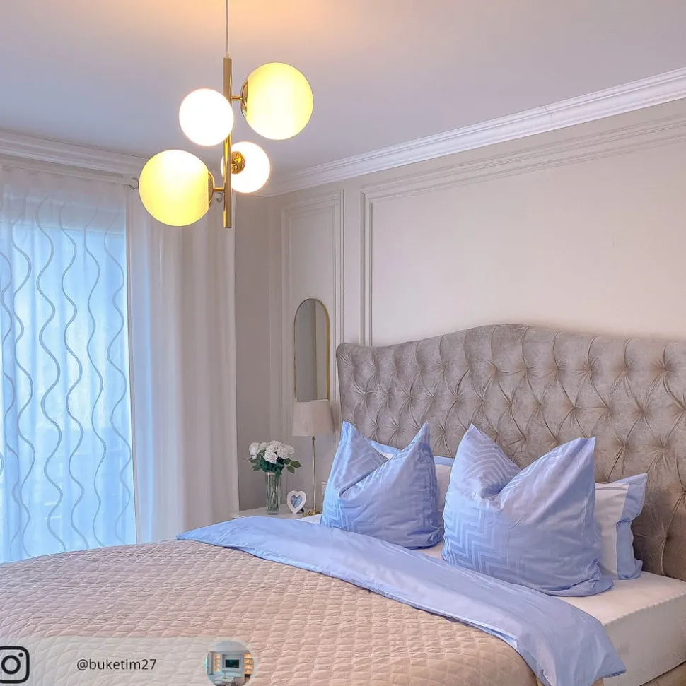 Hanglamp Dione, 4-lamps, goud