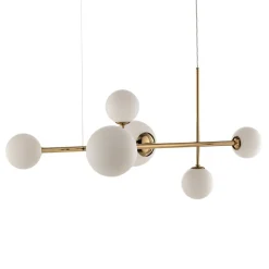 Hanglamp Dione, 6-lamps, goud