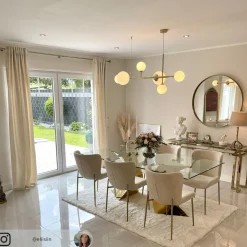 Hanglamp Dione, 6-lamps, goud