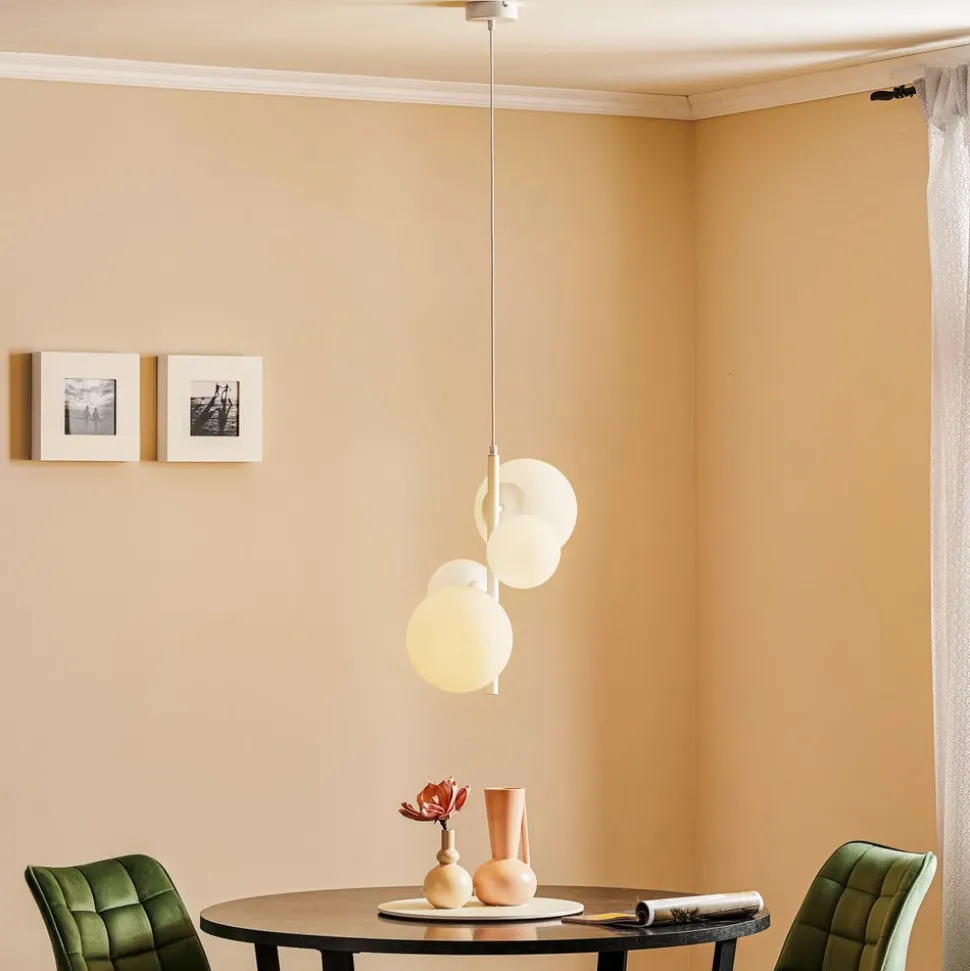 Hanglamp Dione, 4-lamps, wit