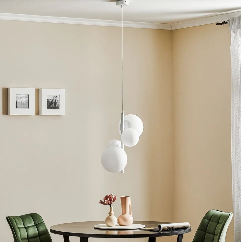 Hanglamp Dione, 4-lamps, wit