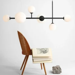 hanglamp Dione, 6-lamps, zwart
