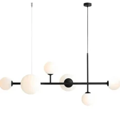 hanglamp Dione, 6-lamps, zwart