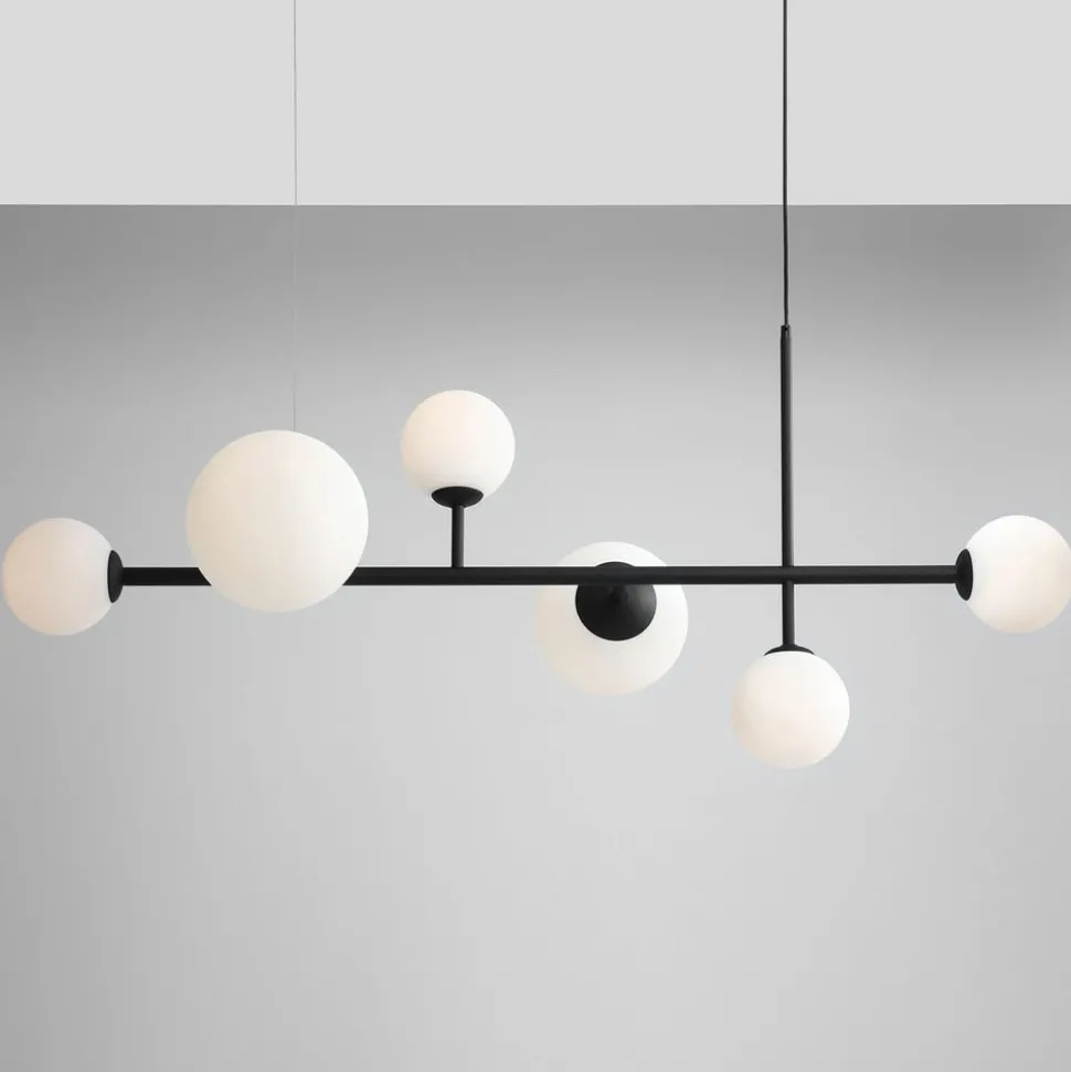 hanglamp Dione, 6-lamps, zwart