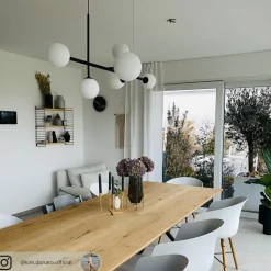 hanglamp Dione, 6-lamps, zwart