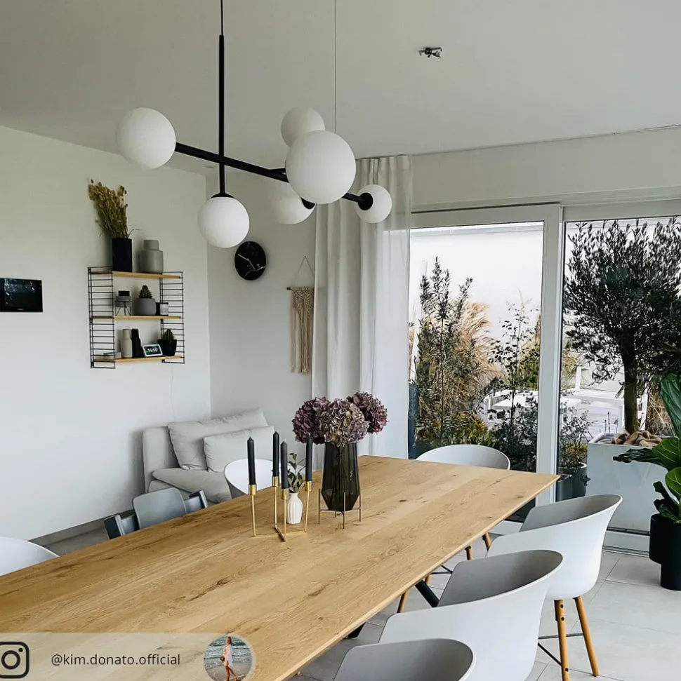 hanglamp Dione, 6-lamps, zwart