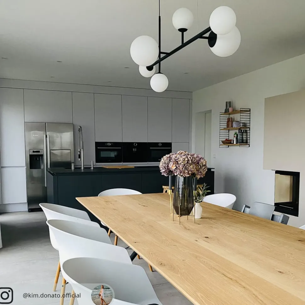 hanglamp Dione, 6-lamps, zwart