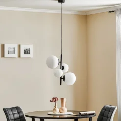 Hanglamp Dione, 4-lamps, zwart