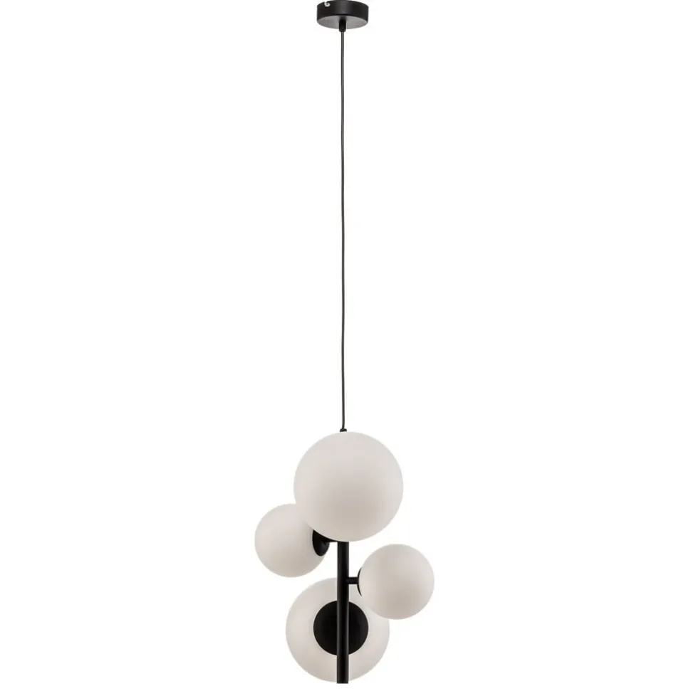Hanglamp Dione, 4-lamps, zwart
