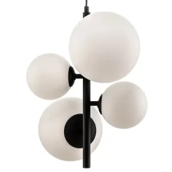 Hanglamp Dione, 4-lamps, zwart