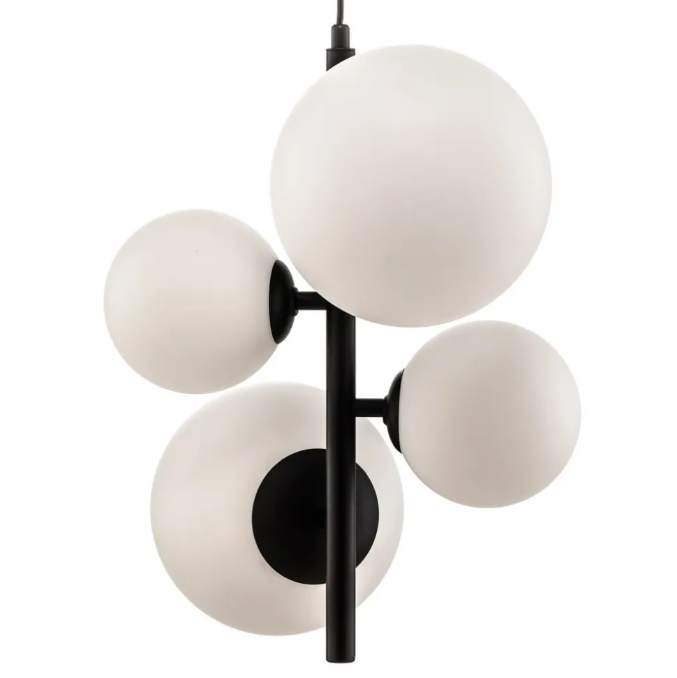 Hanglamp Dione, 4-lamps, zwart