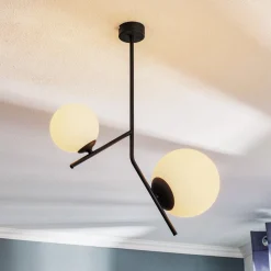 Hanglamp Dione, 2-lamps, zwart