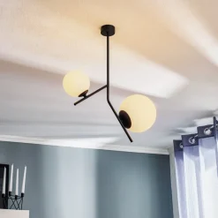 Hanglamp Dione, 2-lamps, zwart