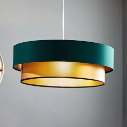 Hanglamp Dorina, groen/goud Ø 60cm