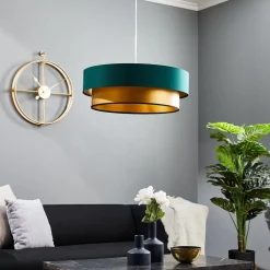 Hanglamp Dorina, groen/goud Ø 60cm