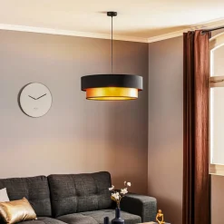 Hanglamp Dorina, zwart/goud Ø 60cm