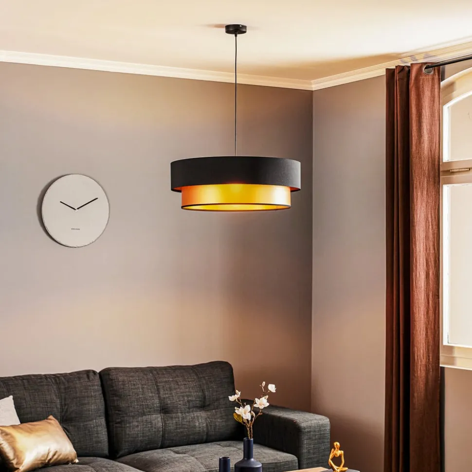 Hanglamp Dorina, zwart/goud Ø 60cm