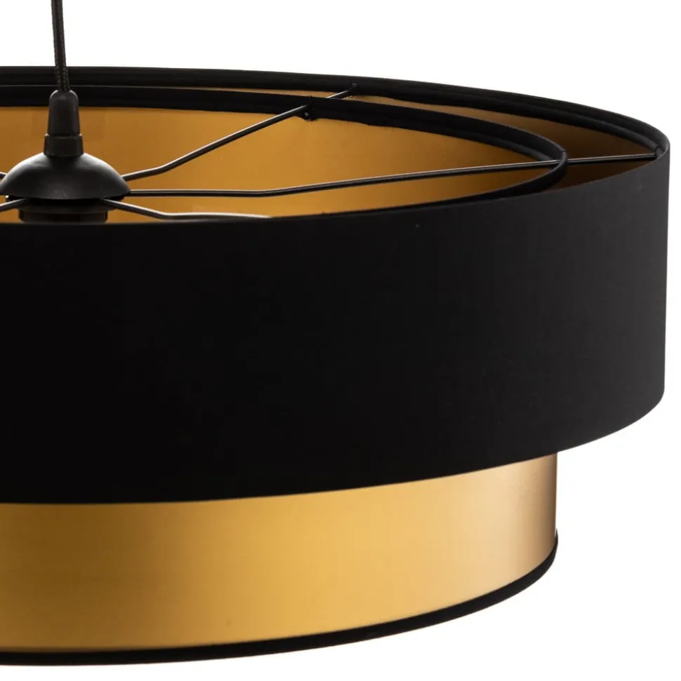 Hanglamp Dorina, zwart/goud Ø 60cm
