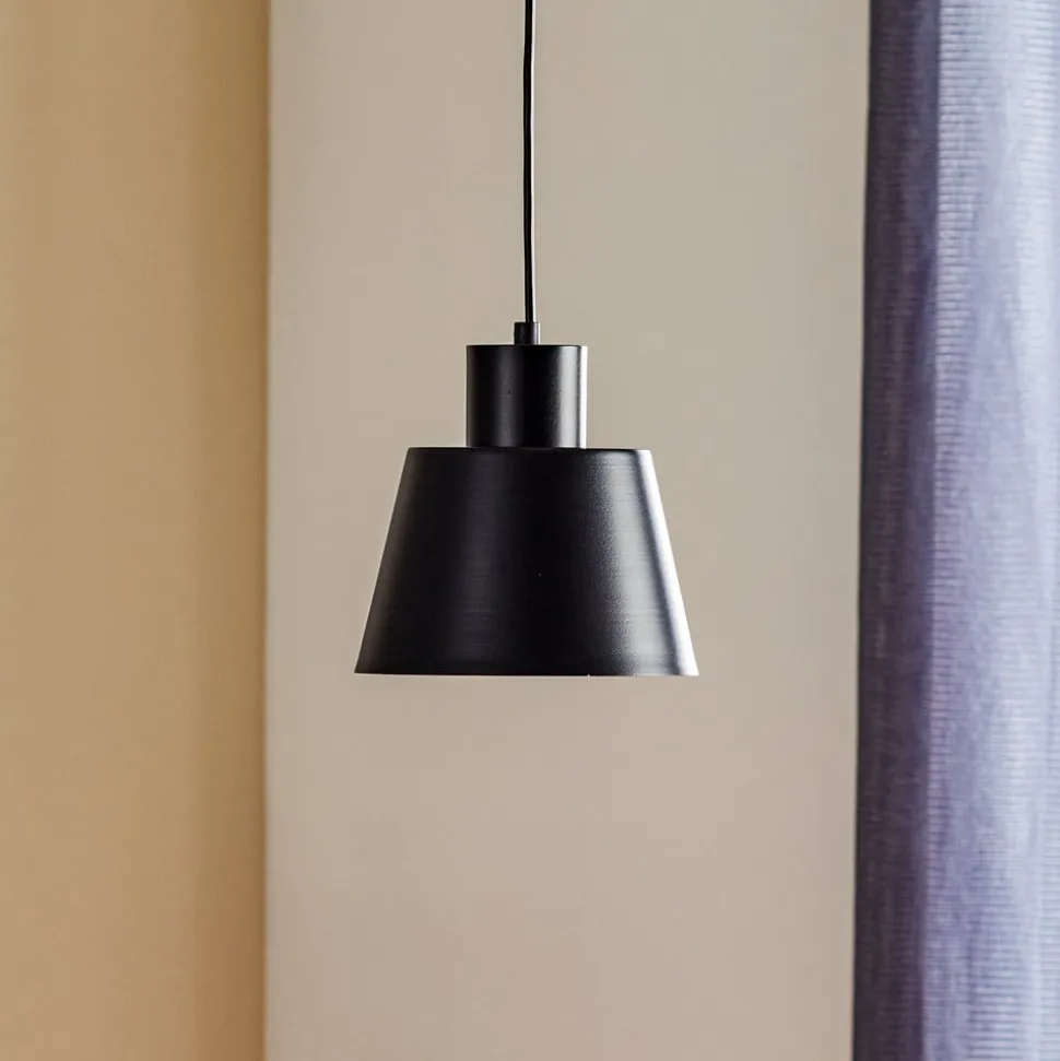 Hanglamp Dunka 1 met een metalen kap, zwart