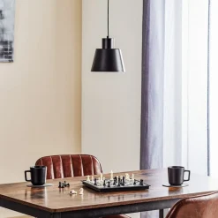 Hanglamp Dunka 1 met een metalen kap, zwart