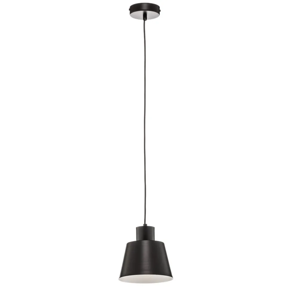 Hanglamp Dunka 1 met een metalen kap, zwart