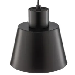 Hanglamp Dunka 1 met een metalen kap, zwart