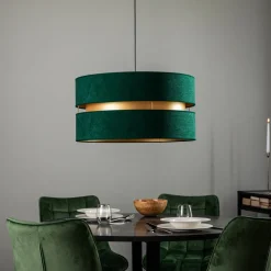 Hanglamp Duo, groen/goud, Ø 60 cm, 1-lichts