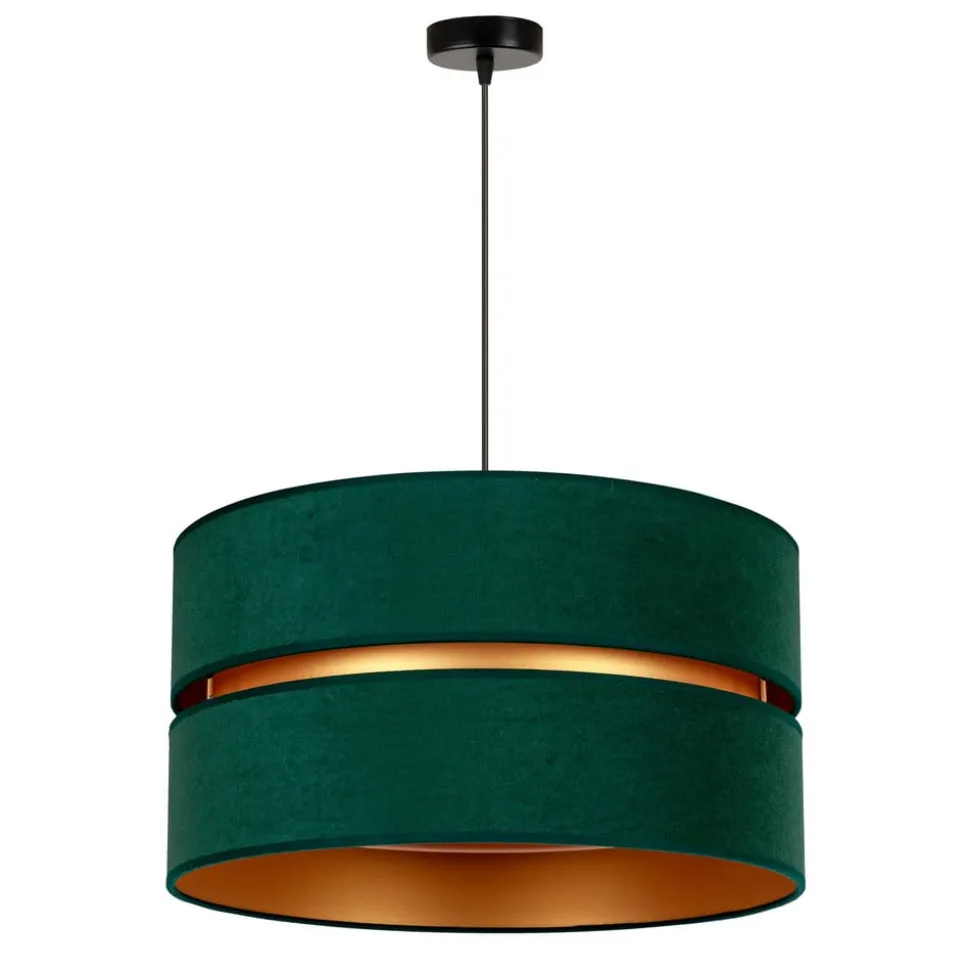 Hanglamp Duo, groen/goud, Ø 60 cm, 1-lichts