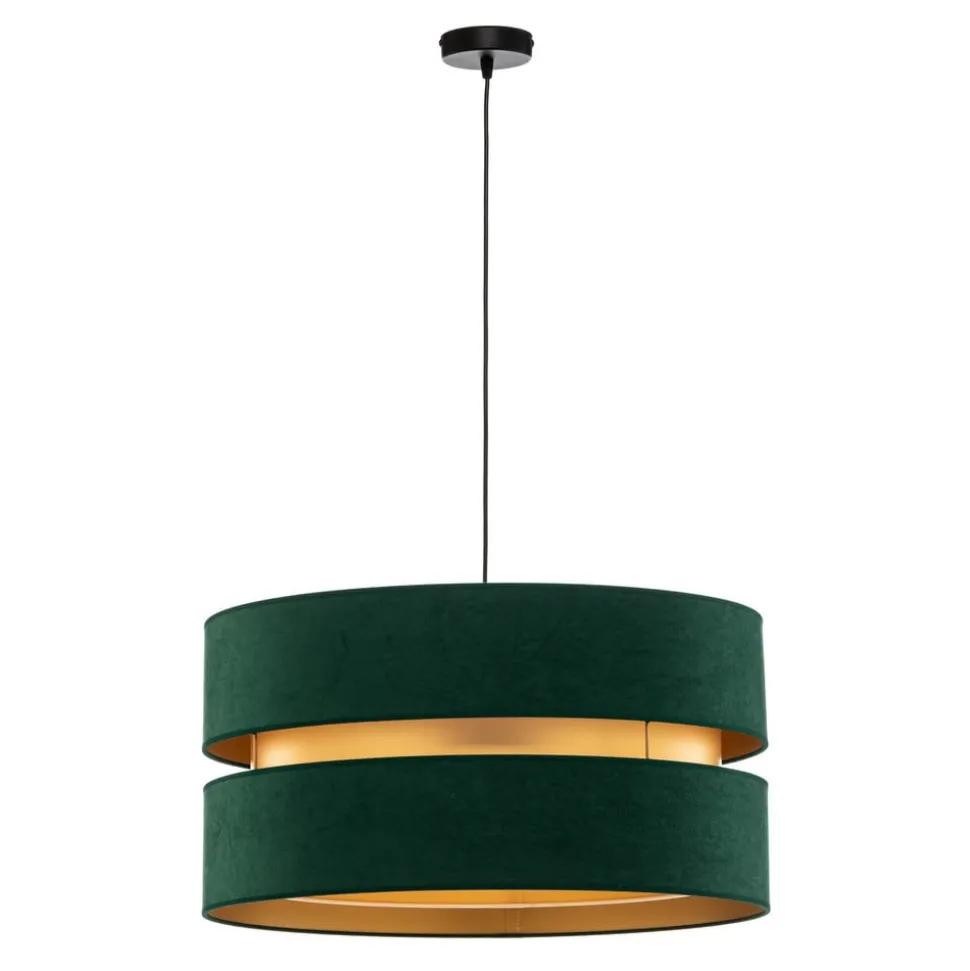 Hanglamp Duo, groen/goud, Ø 60 cm, 1-lichts