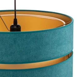 Hanglamp Duo, turquoise/goud, Ø40cm, 1-lamp