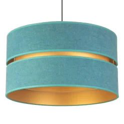 Hanglamp Duo, turquoise/goud, Ø40cm, 1-lamp