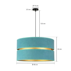 Hanglamp Duo, turquoise/goud, Ø40cm, 1-lamp