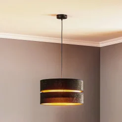 Hanglamp Duo, zwart/goud, Ø40cm, 1-lamp