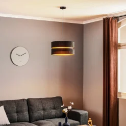 Hanglamp Duo, zwart/goud, Ø40cm, 1-lamp