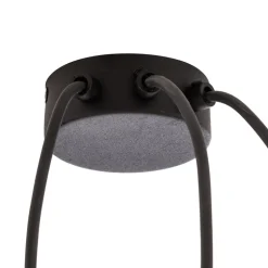 Hanglamp Elio, glas, bruin/helder/grijs, 3-lamps, decentraal