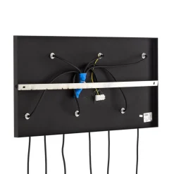 Hanglamp Elio, glas, bruin/helder/grijs, rechthoek 6-lamps