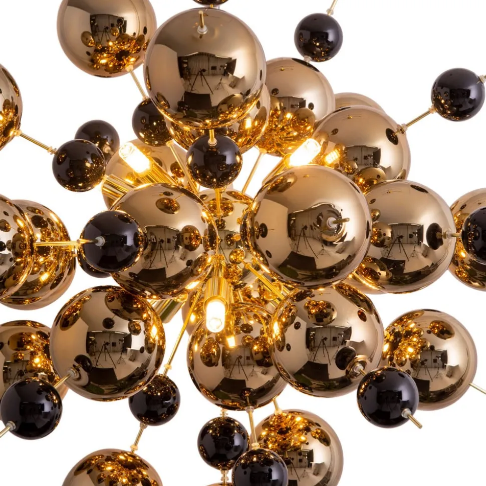 Hanglamp Explosion met gouden bollen