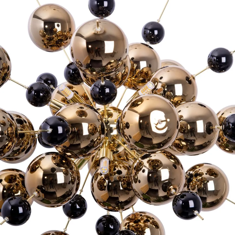 Hanglamp Explosion met gouden bollen
