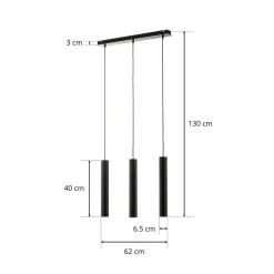 Hanglamp Eye, zwart, 3-lamps