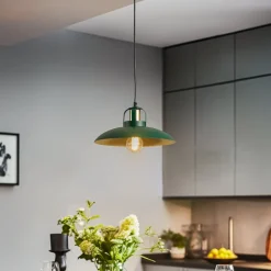 Hanglamp Felix, groen/goud, 1-lamp