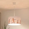 Hanglamp Ferdi Kids, textiel, wit, kleurrijk