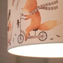 Hanglamp Ferdi Kids, textiel, wit, kleurrijk