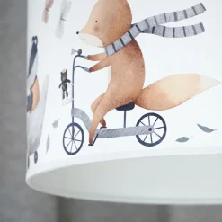 Hanglamp Ferdi Kids, textiel, wit, kleurrijk