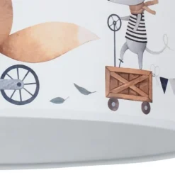 Hanglamp Ferdi Kids, textiel, wit, kleurrijk