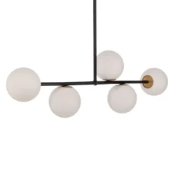 Hanglamp Gama 5, 5-lamps, zwart